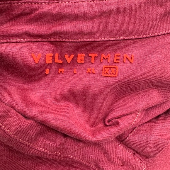 VELVET MEN BY GRAHAM & SPENCER MAROON RED SHORT SLEEVE COTTON BUTTON UP SHIRT - Picture 6 of 8